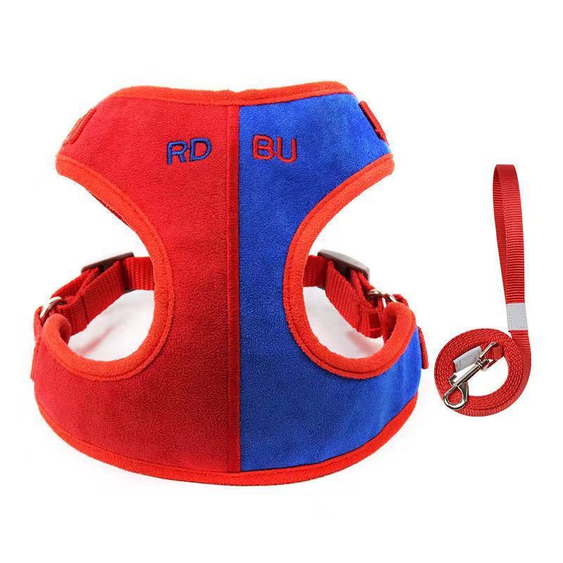 Pet Chest Harness Suede Soft Vest-Style Dog Leash