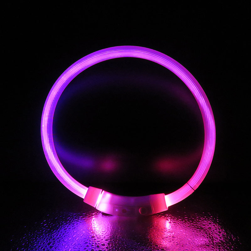 Colorful luminous large dog anti-lost pet collar