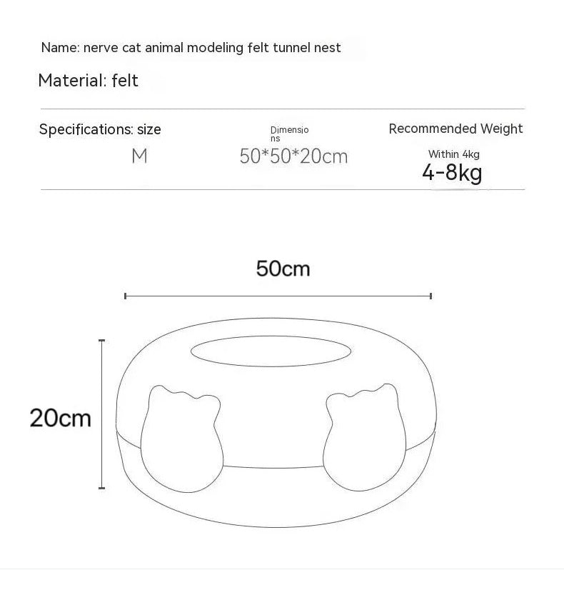 Cat Tunnel BedCat Nest Four Seasons Universal Summer Sleep Internet Red Donut Dodge House Pet Cat Drill Hole Semi-EnclosedPeekaboo Cat Cave, Cat Donut Tunnel Toy For Indoor Cats, Circle Bed