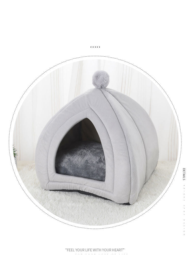 Cute Cat Bed Pet House Kitten Lounger Cushion Small Dog Tent Mat Washable Puppy Basket Cave Mat Soft For Cats House Bed Supplies